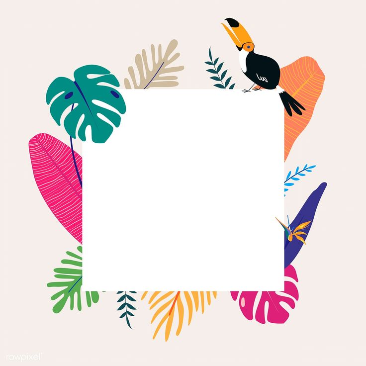 Tropical poster template beige background vector | free image by ...