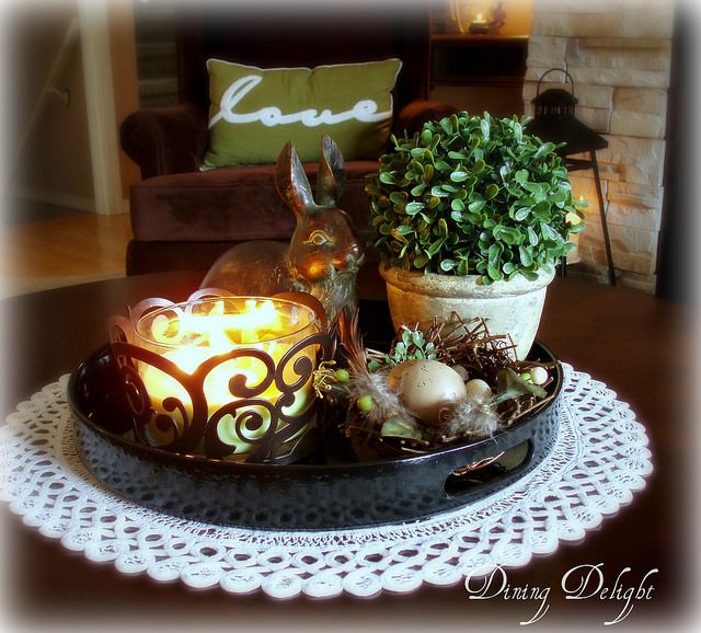 Easter Decor On Coffee Table By Dining Delight Via Flickr Love The Pillow In Easter Decor On Coffee Table By Dining Delight Via Flickr Love The Pillow In