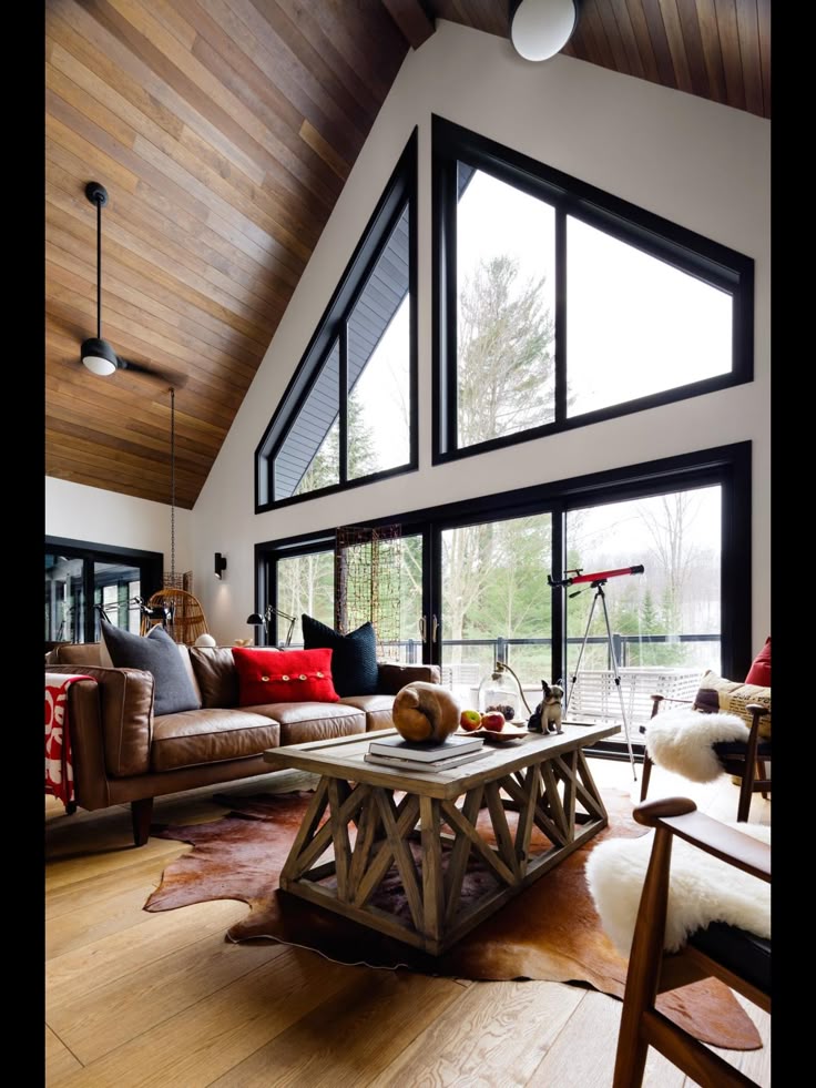 Black Vinyl Windows >> dark paint for trim | Farm house living room, A frame house Black Vinyl Windows >> dark paint for trim | Farm house living room, A frame house