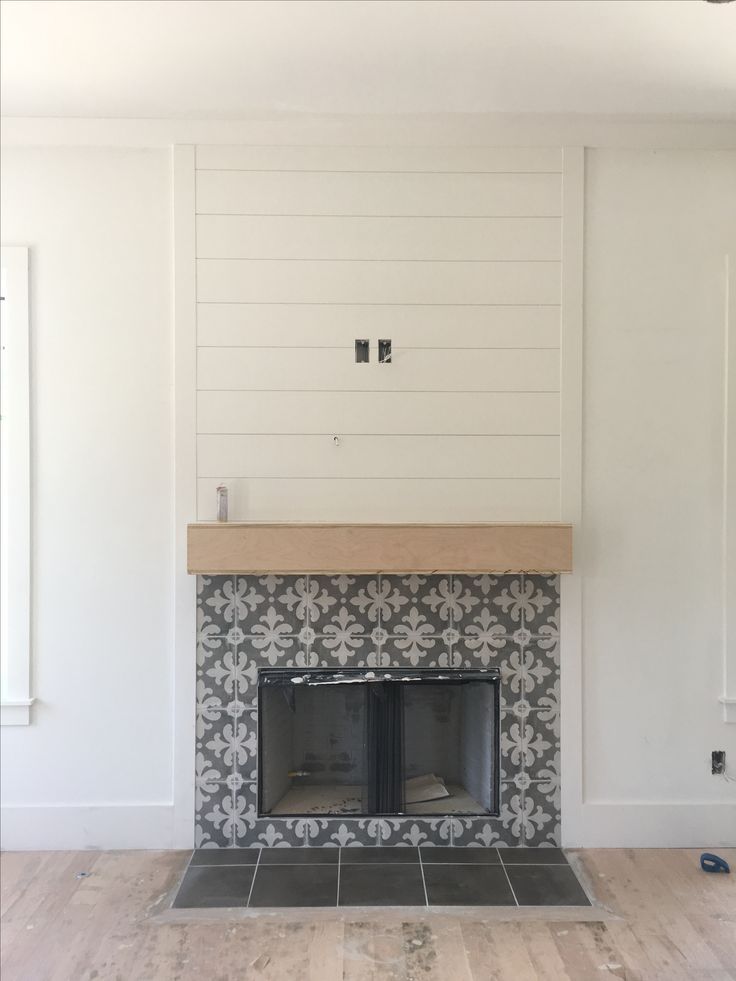 Cement Tile Fireplace Surround With Shiplap - Cement For Fireplace Bricks Cement Tile Fireplace Surround With Shiplap - Cement For Fireplace Bricks