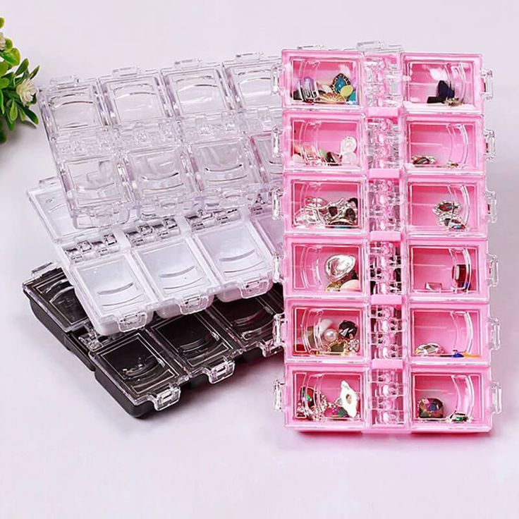 Clear Jewelry Box Plastic Storage Display Painting Container Organizer 12 sizes Clear Jewelry Box Plastic Storage Display Painting Container Organizer 12 sizes