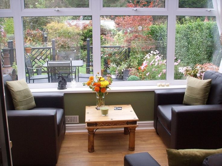 Leather sofa in conservatory deals