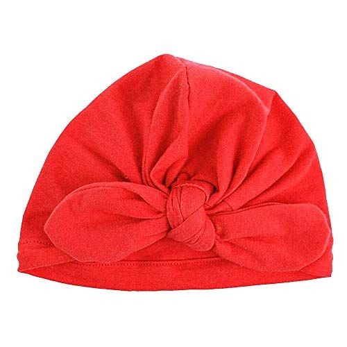 Cappello Bebe Neonata Nodo Turbante Elasticizzato Fiocco Rosa Misura I