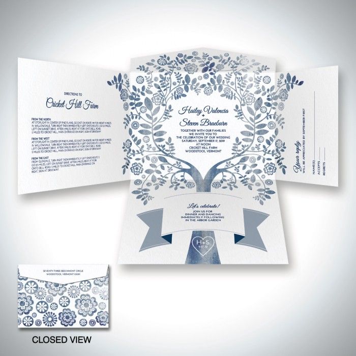 20 Best Einvite Self Mailer Wedding Invitations Images On Pinterest Arboreal Self Mailer Wedding Invitation Einvite For The Who Carved Their Initials