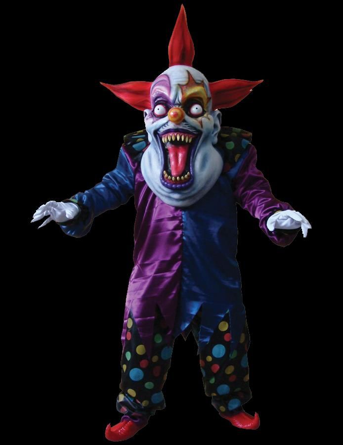 evil clown purpleblue colorful creepy clown suit includes tunic pants and collar with shoes and hands oversized mask - Clown Halloween Decorations evil clown purpleblue colorful creepy clown suit includes tunic pants and collar with shoes and hands oversized mask - Clown Halloween Decorations
