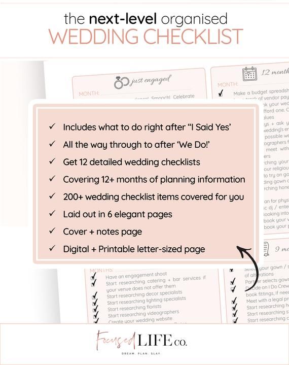 detailed wedding checklist printable wedding to do list detailed wedding checklist