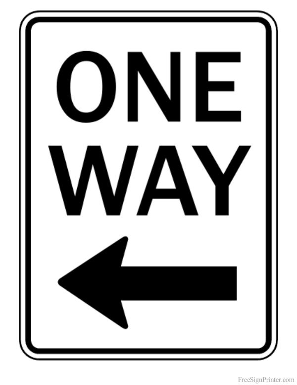 printable one way left arrow sign have birthday theme printable free sign