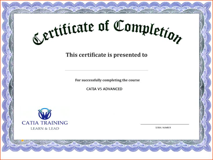 template for certificate of completion free