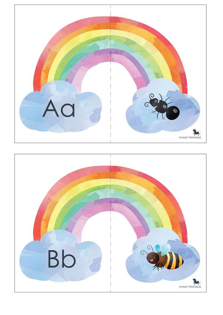 Rainbow Alphabet Match ABC Words Preschool Learning Literacy Rainbow Alphabet Match ABC Words Preschool Learning Literacy