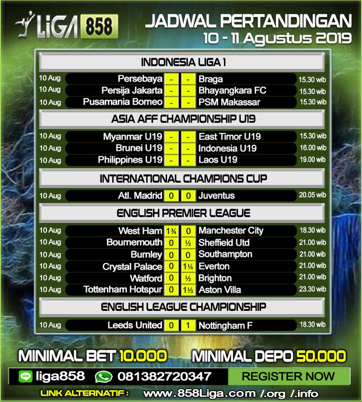 Jadwal Pertandingan Sepak Bola 04 05 Desember 2019
