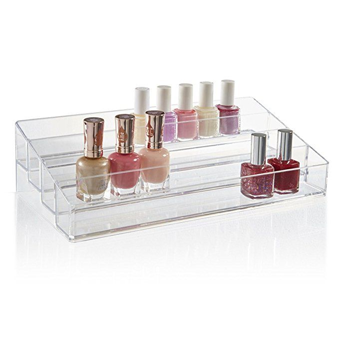 Stori Clear Plastic Multi Level Nail Polish Organizer Nail