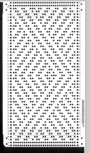 Knitmaster/Silver Reed Fine gauge knitting machine 30 sts punch card - No F10