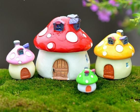 Fashion Miniature Mushroom Garden Landscape Ornament Figurine Fairy House Decor