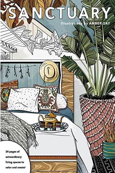 (2016) Sanctuary: Living Spaces Coloring Book by Amber Day