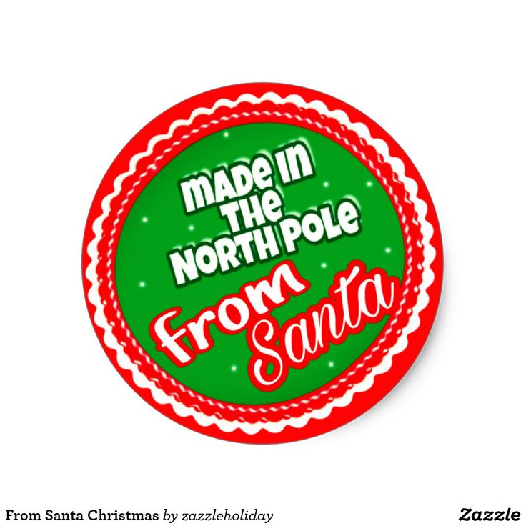 From Santa Christmas Classic Round Sticker | Zazzle.com | Classic christmas, Santa christmas ...