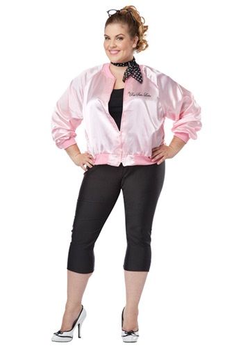 plus size satin pink ladies jacket perfect for your halloween costume - Halloween Costume Plus Size Ideas plus size satin pink ladies jacket perfect for your halloween costume - Halloween Costume Plus Size Ideas