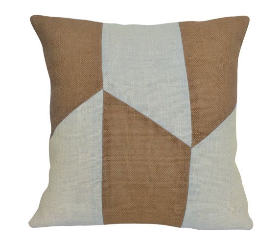 Burlap Pillow Cover Beige Ivory Geometric Design Neutral Pillows Rustic Decor Decorative Case Housewarming Gift Jut Burlap Pillow Cover Beige Ivory Geometric Design Neutral Pillows Rustic Decor Decorative Case Housewarming Gift Jut