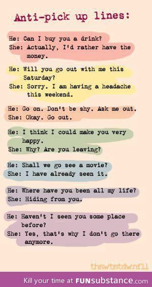 Anti chat up lines