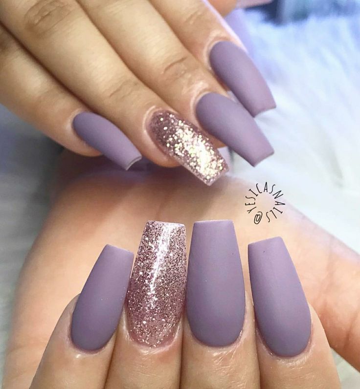 Best 25 Matte Nails Glitter Ideas On Pinterest Nail Tapered Square Nails Violet Matte Glitter Acrylic