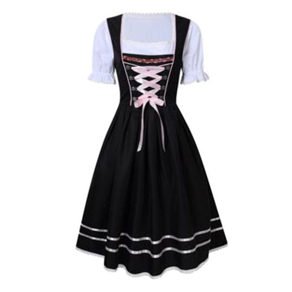 Dirndl Dress for Women Ladies Traditional Bavarian Costume Dress Fancy Dress Apron Dresses for Oktoberfest Halloween Carnival