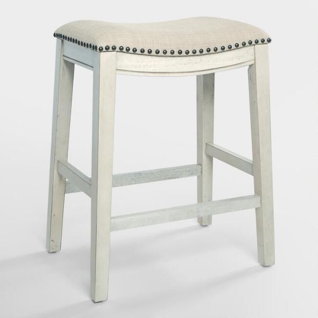 Antique White Jayceson Upholstered Counter Stools Set Of 2 Antique White Jayceson Upholstered Counter Stools Set Of 2