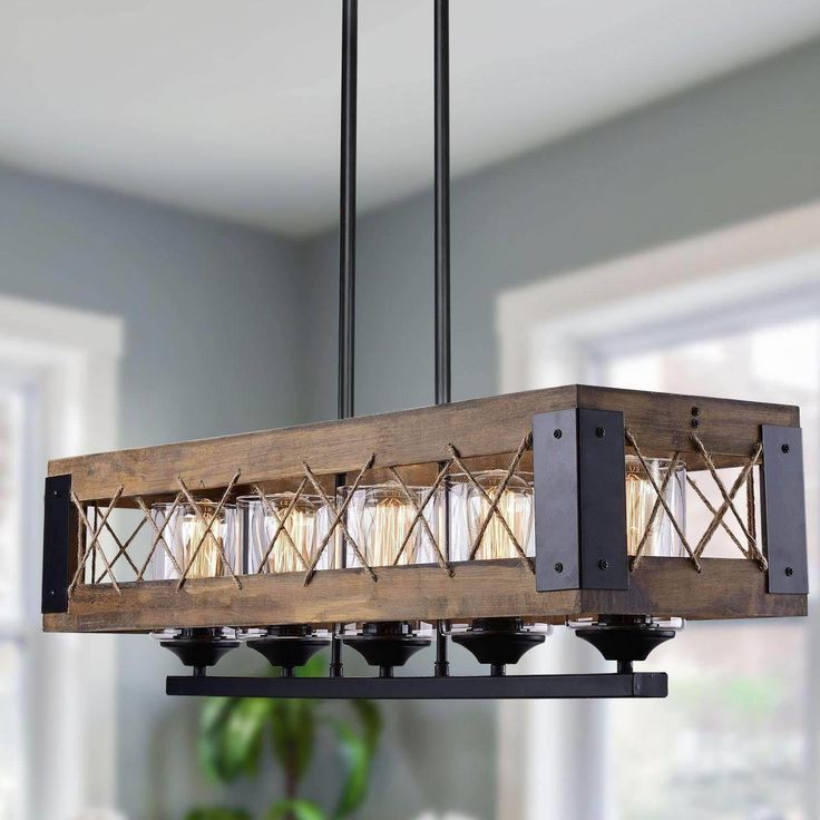 LNC Laius 5-Light Matte Black Farmhouse Chandelier LNC Laius 5-Light Matte Black Farmhouse Chandelier