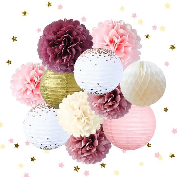 Pink Rose Hanging Paper Fans Flower Decorative Paper Kit for Birthday Wedding Baby Shower Parties Bridal Shower and Party Decoration-Rose Gold 17 pcs Tissue Paper Pom Poms Paper Flower Ball Pink Rose Hanging Paper Fans Flower Decorative Paper Kit for Birthday Wedding Baby Shower Parties Bridal Shower and Party Decoration-Rose Gold 17 pcs Tissue Paper Pom Poms Paper Flower Ball