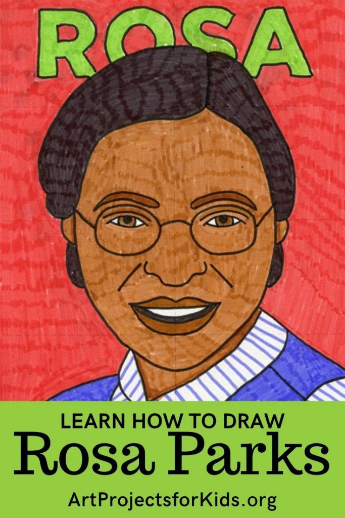 Easy How to Draw Rosa Parks Tutorial and Rosa Parks Coloring ...