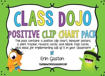 class dojo positive clip chart pack with editable posters behavior clip charts for teachers