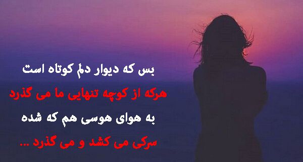 اس ام اس تنهایی جملات متن و عکس نوشته های زیبا و عاشقانه تنهایی پیامک تنهایی بس که دیوار دلم کوتاه است هرکه از کوچه تنهایی ما می گ Poems