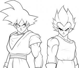 how to draw goku and vegeta step 8