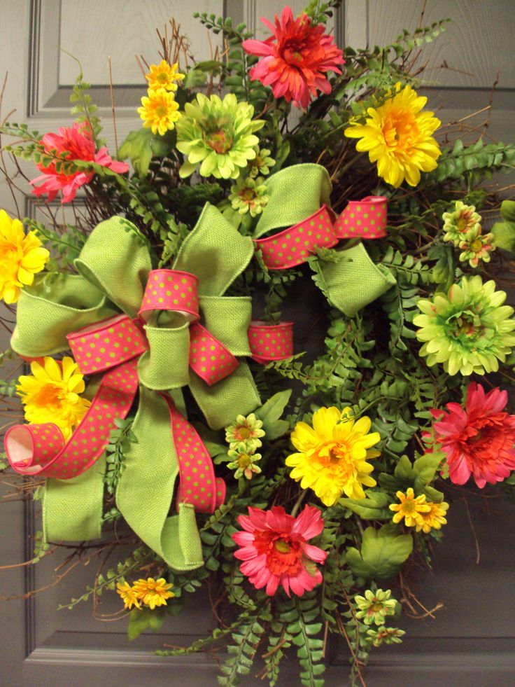 124 best Silk Flower Wreaths images on Pinterest