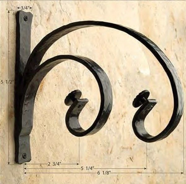 Double Forged Iron Curtain Rod Bracket For 3 4 Dry Rods Each Double Forged Iron Curtain Rod Bracket, 150 Inch Double Curtain Rod