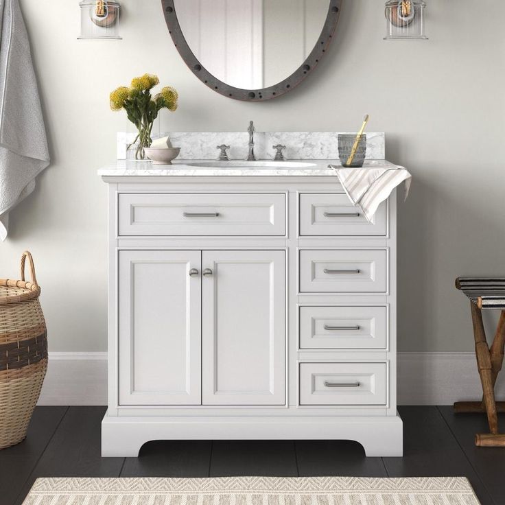 Aria 36 Inch Vanity With Carrara Marble Top Bathroom Aria 36 Inch Vanity With Carrara Marble, 36 Inch Bathroom Vanity Ideas