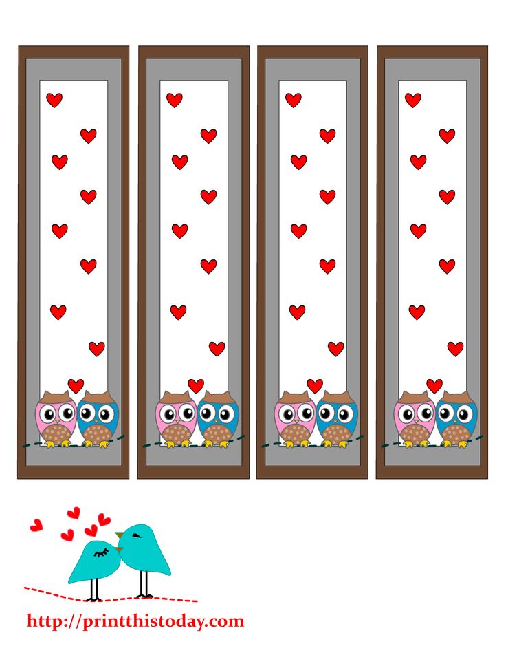 Bookmarks featuring Cute Owls | Print This Today | Printable valentine