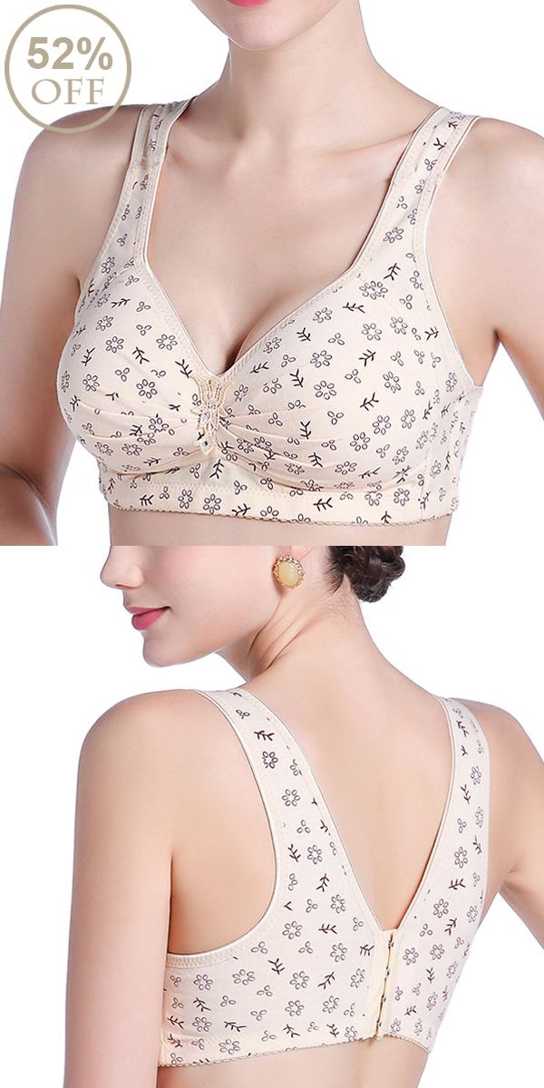 Soft Busty Cotton Printed Wireless Massage Leisure Gather Bras Soft Busty Cotton Printed Wireless Massage Leisure Gather Bras