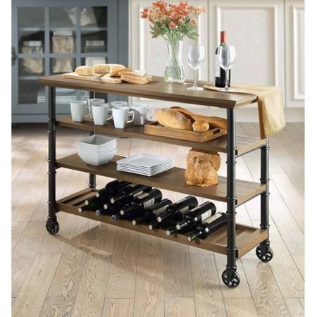 The 25 Best Rustic Utility Carts Ideas On Farmhouse Whalen Santa Fe Kitchen Cart With Wine Rack Com