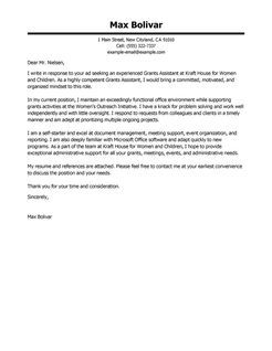 cover letter for grant application