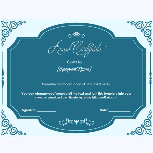 Elegant Award Certificate Template #blankawardcertificate - award certificates word Elegant Award Certificate Template #blankawardcertificate - award certificates word