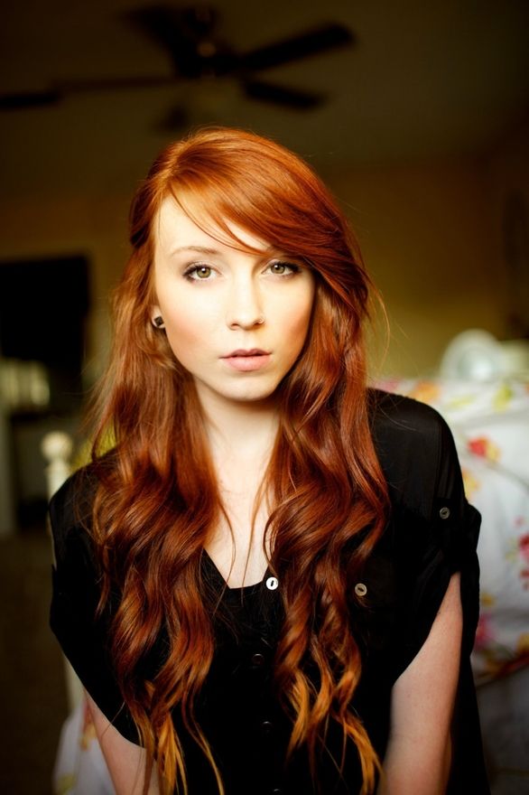 Shared long hair cute redhead