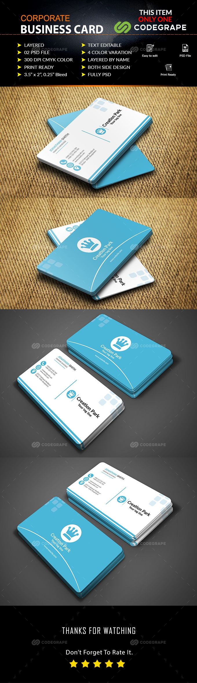 Corporate Business Card on @codegrape. More Info: https://www.codegrape.com/item/corporate-business-card/17326