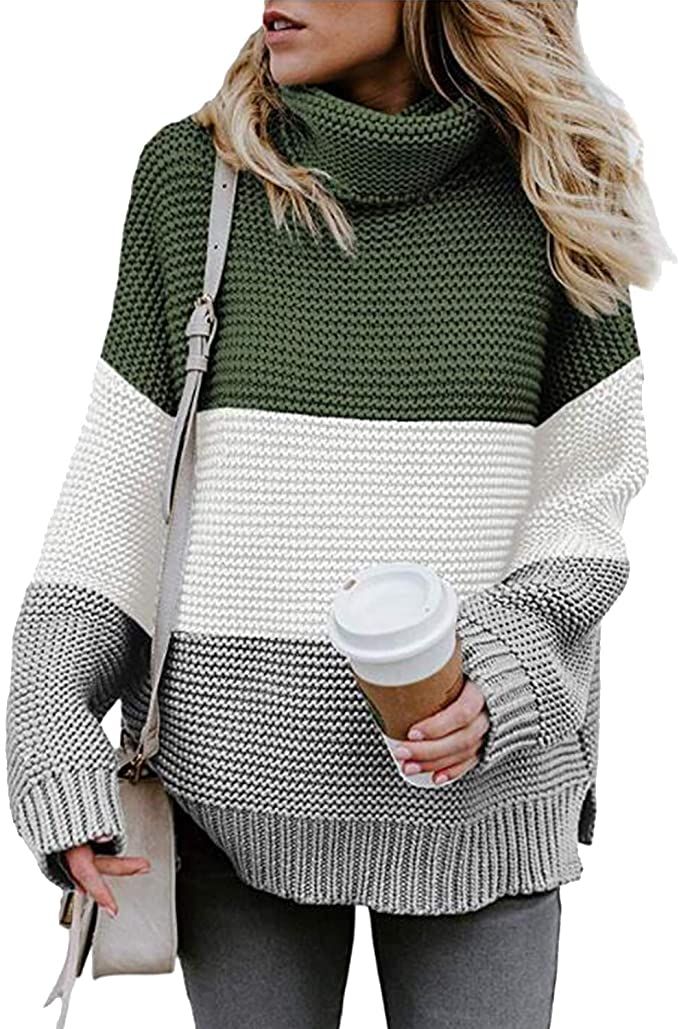 Yidarton Pullover Damen Rollkragenpullover Strickpullover L/ässiges Stricken Pulli Winter Sweatshirt Oberteile Elegant