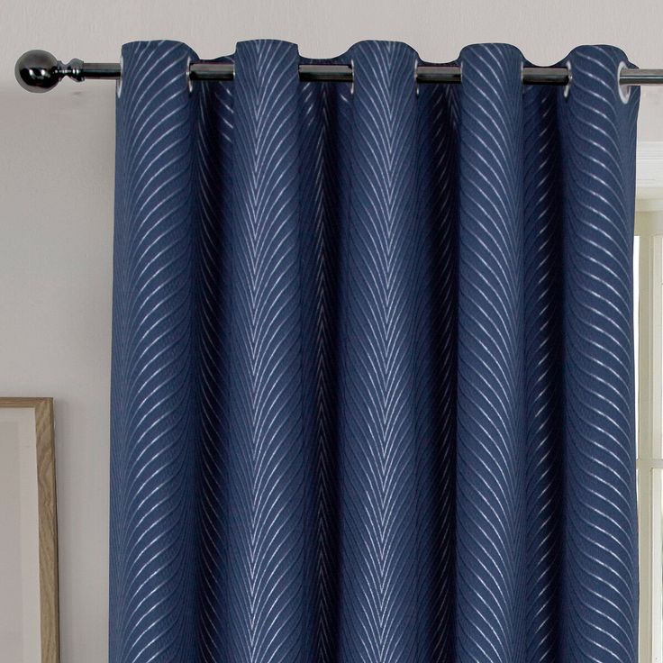 Navy Eyelet Curtains Geometric Chenille Ready Made Lined Ring Top Curtain Pairs Navy Eyelet Curtains Geometric Chenille Ready Made Lined Ring Top Curtain Pairs