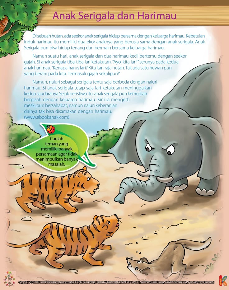 Persahabatan Harimau kecil dan Serigala Kecil Mendongeng
