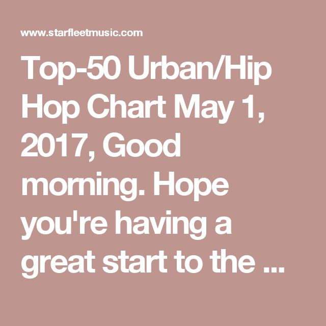 top 50 urban hip hop chart may 1 2017 good morning hope youre hip hop music charts