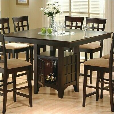 Altura De La Montaña Rusa Gabriel Plaza Contador Mesa Comedor En Capuchino Dining Table With Storage Counter Height Square Tables Counter Height Dining Table, High Round Dining Table And Chairs