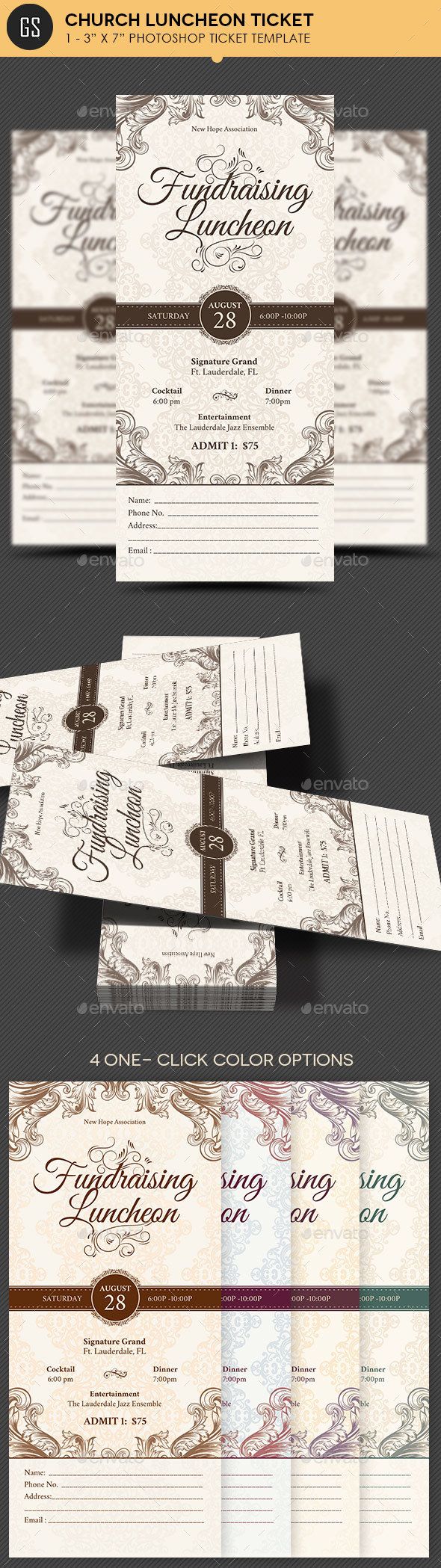 Church Luncheon Ticket Template PSD. Download here: https://graphicriver.net/item/church-luncheon-ticket-template-/17042015?ref=ksioks