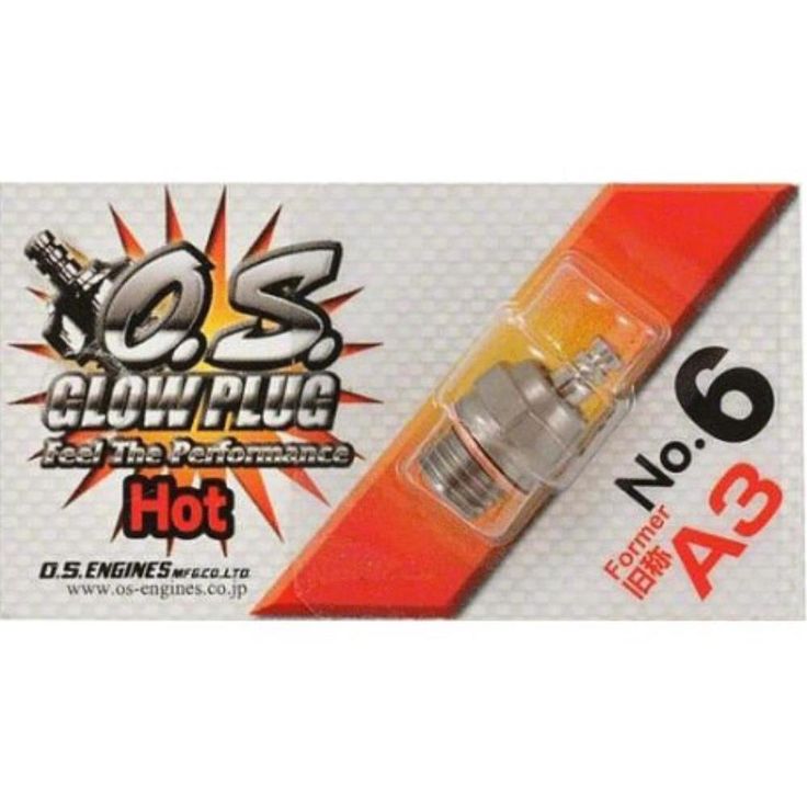 OS ENGINES Glow Plug No.6 (A3) | Plugs, Glow, No 6