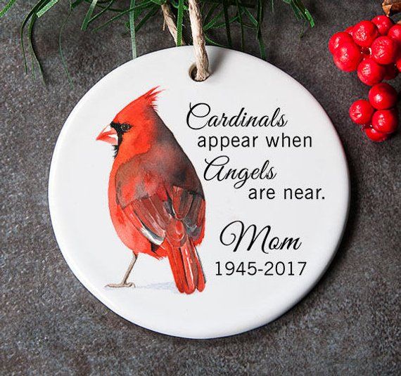 Red Cardinal Bird Christmas Ornament Gift Tag Hand Made USA