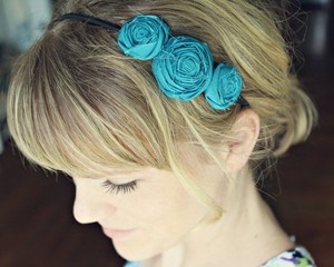 Bridesmaid Hair? large three musketeers rosette headband {choose your color} v...